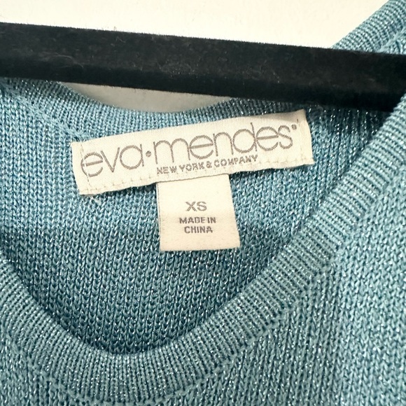 New York & Company Eva Mendes Cold Shoulder Blue Dress with Sparkles XS - Picture 2 of 3